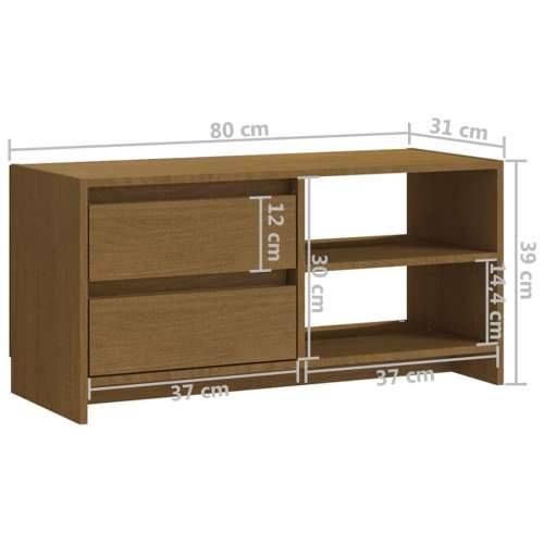TV ormarić smeđa boja meda 80 x 31 x 39 cm od masivne borovine - boja meda 1 Cijena