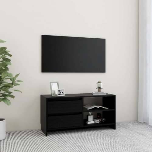 TV ormarić crni 80 x 31 x 39 cm od masivne borovine - Crna 1 Cijena