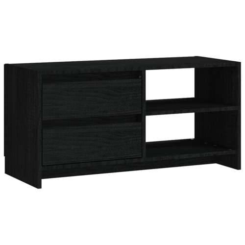 TV ormarić crni 80 x 31 x 39 cm od masivne borovine - Crna 1 Cijena