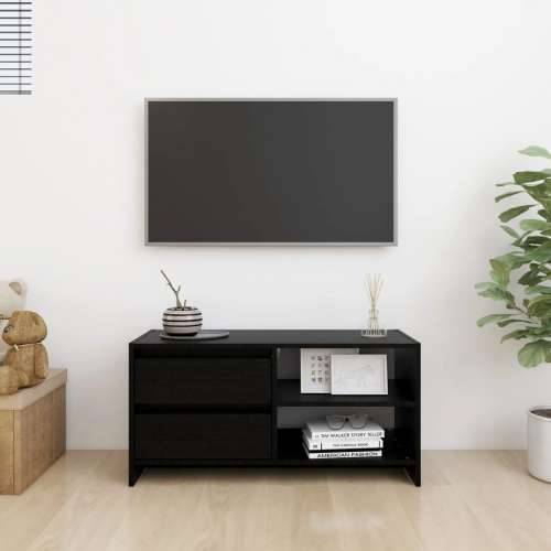 TV ormarić crni 80 x 31 x 39 cm od masivne borovine - Crna 1 Cijena