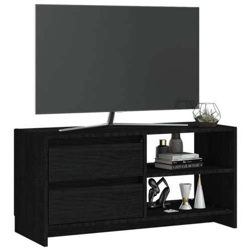TV ormarić crni 80 x 31 x 39 cm od masivne borovine - Crna 1 Cijena