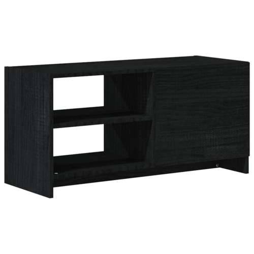 TV ormarić crni 80 x 31 x 39 cm od masivne borovine - Crna 1 Cijena