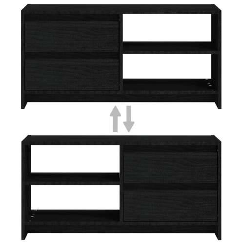 TV ormarić crni 80 x 31 x 39 cm od masivne borovine - Crna 1 Cijena