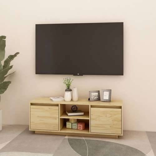 TV ormarić 110 x 30 x 40 cm od masivne borovine - Prirodna 1 Cijena