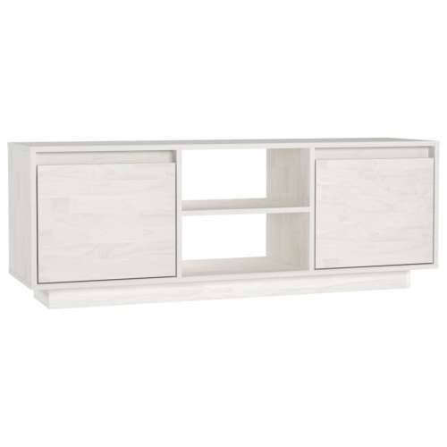 TV ormarić bijeli 110 x 30 x 40 cm od masivne borovine - Bijela 1 Cijena