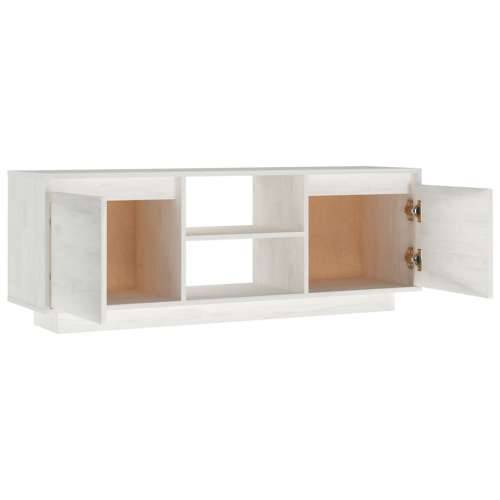 TV ormarić bijeli 110 x 30 x 40 cm od masivne borovine - Bijela 1 Cijena