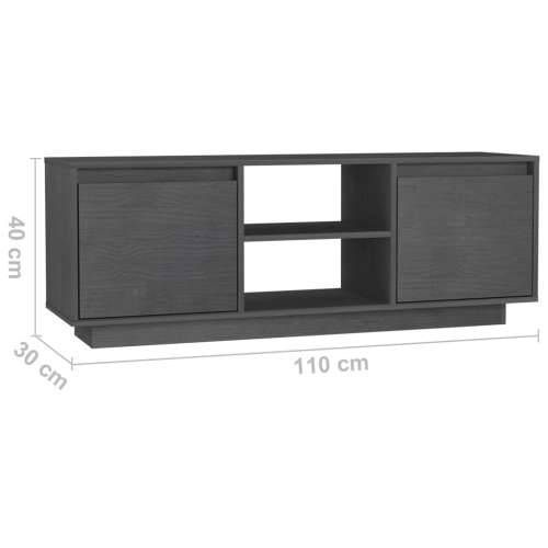 TV ormarić sivi 110 x 30 x 40 cm od masivne borovine - Siva 1 Cijena