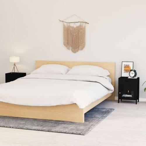 Noćni ormarići 2 kom crni 40 x 30 x 54,5 cm od čelika i stakla - Crna 2 Cijena