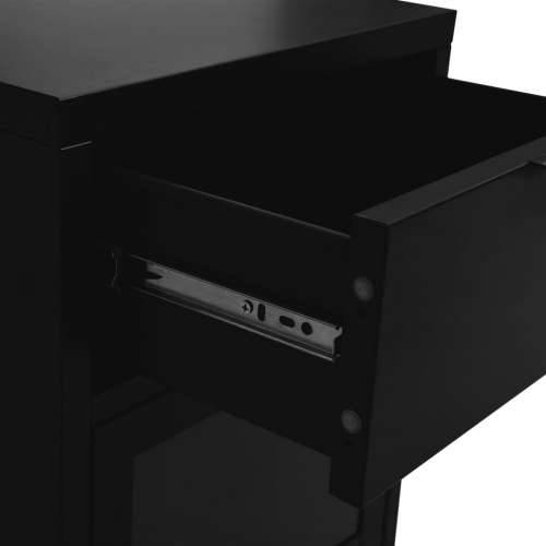 Noćni ormarići 2 kom crni 40 x 30 x 54,5 cm od čelika i stakla - Crna 2 Cijena