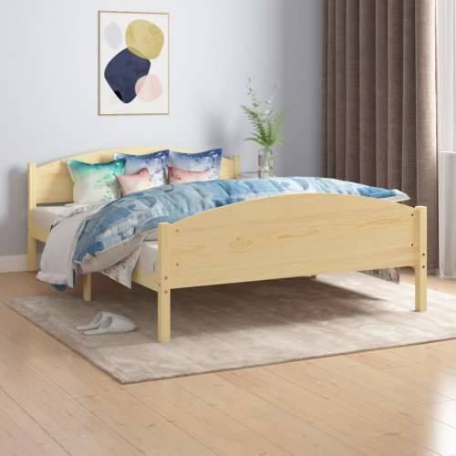 Okvir za krevet od masivne borovine 140 x 200 cm - Smeđa 140 x 200 cm Cijena