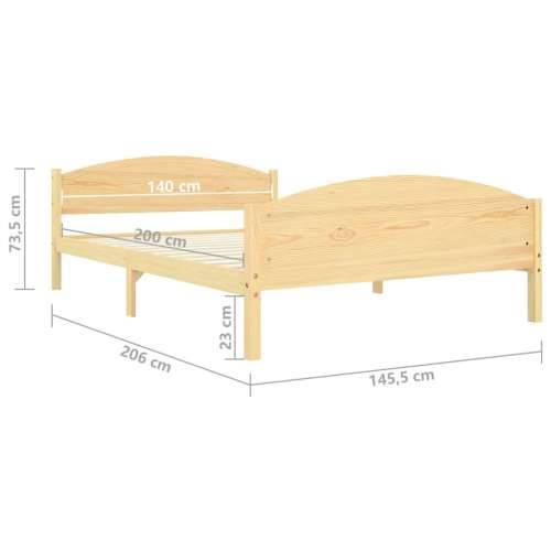 Okvir za krevet od masivne borovine 140 x 200 cm - Smeđa 140 x 200 cm Cijena