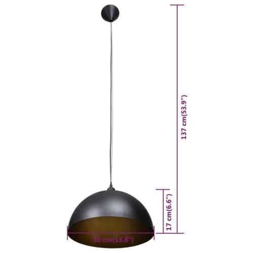 Stropna svjetiljka 2 kom podesive visine polukuglasta crna Cijena