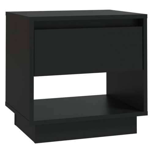 Noćni ormarić crni 45 x 34 x 44 cm od konstruiranog drva - Crna 1 Cijena