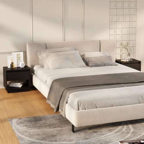 Noćni ormarići 2 kom crni 45x34x44 cm konstruirano drvo - Crna 2 Cijena