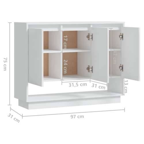 Komoda bijela 97 x 31 x 75 cm od konstruiranog drva - Bijela 1 Cijena