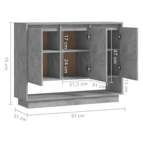 Komoda siva boja betona 97x31x75 cm od konstruiranog drva - Beton siva 1 Cijena