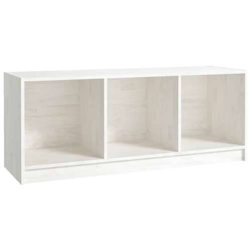 TV ormarić bijeli 104 x 33 x 41 cm od masivne borovine - Bijela 1 Cijena