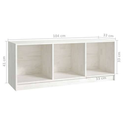 TV ormarić bijeli 104 x 33 x 41 cm od masivne borovine - Bijela 1 Cijena