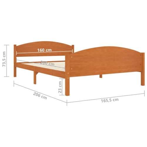 Okvir za krevet od masivne borovine boja meda 160 x 200 cm - boja meda 160 x 200 cm Cijena