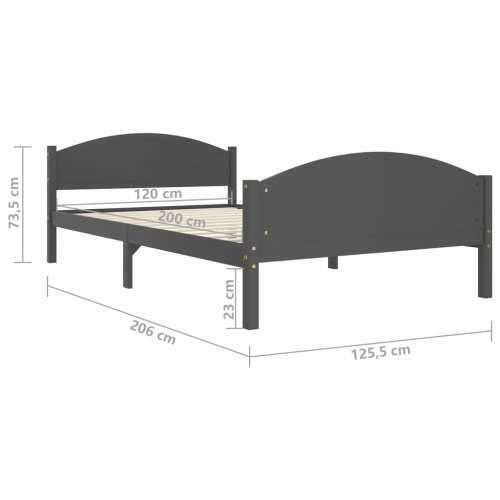 Okvir za krevet od masivne borovine tamnosivi 120 x 200 cm - Tamno siva 120 x 200 cm Cijena
