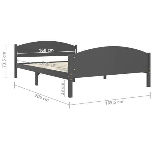 Okvir za krevet od masivne borovine tamnosivi 160 x 200 cm Tamno siva 160 x 200 cm Cijena