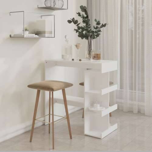 Barski stol sa stalkom za pohranu bijeli 100x50x101,5cm iverica Cijena