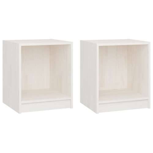 Noćni ormarići 2 kom bijeli 35,5x33,5x41,5 cm masivna borovina - Bijela 2 Cijena