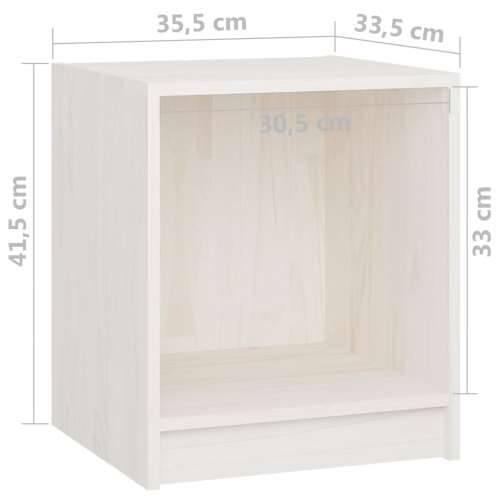 Noćni ormarići 2 kom bijeli 35,5x33,5x41,5 cm masivna borovina - Bijela 2 Cijena