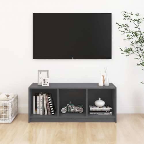 TV ormarić sivi 104 x 33 x 41 cm od masivne borovine - Siva 1 Cijena