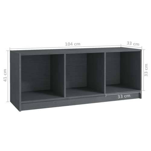 TV ormarić sivi 104 x 33 x 41 cm od masivne borovine - Siva 1 Cijena
