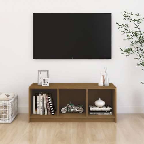 TV ormarić smeđa boja meda 104 x 33 x 41 cm od masivne borovine - boja meda 1 Cijena