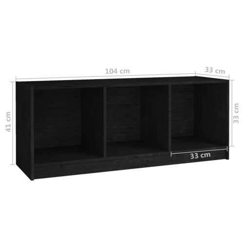 TV ormarić crni 104 x 33 x 41 cm od masivne borovine - Crna 1 Cijena