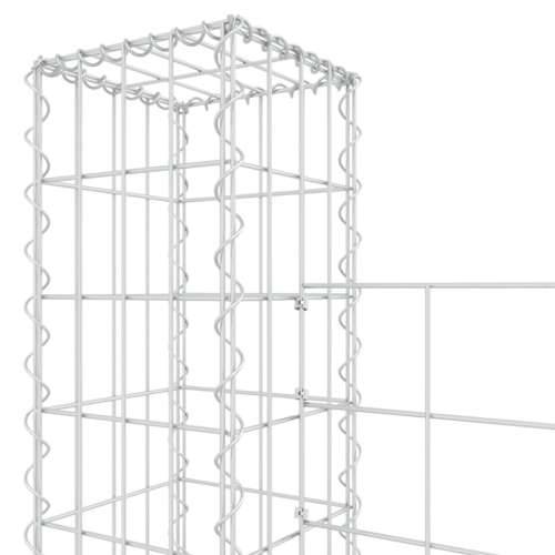 Gabionska košara U-oblika s 3 stupa 260 x 20 x 200 cm željezna Cijena