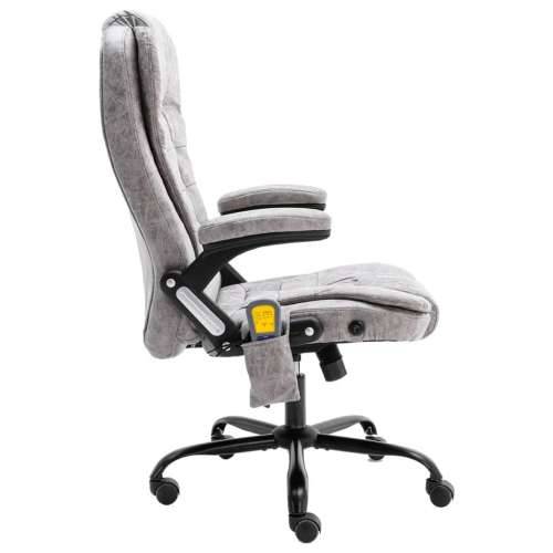 Masažna uredska stolica od umjetne brušene kože svjetlosiva Cijena