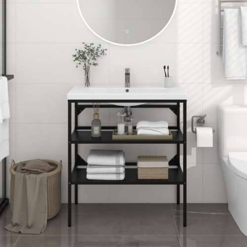 Okvir za kupaonski Lavabo - Umivaonik crni 79 x 38 x 83 cm željezni Crna 79 x 38 x 83 cm 1 Cijena