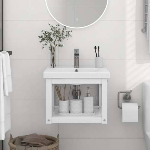 Zidni okvir za kupaonski Lavabo - Umivaonik bijeli 40x38x31 cm željezni - Bijela 40 x 38 x 31 cm 1 Cijena