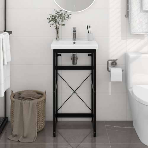 Okvir za kupaonski Lavabo - Umivaonik crni 40 x 38 x 83 cm željezni - Crna 40 x 38 x 83 cm 1 Cijena