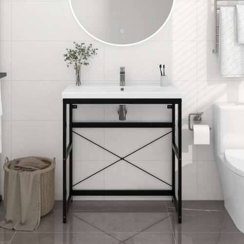 Okvir za kupaonski Lavabo - Umivaonik crni 79 x 38 x 83 cm željezni - Crna 79 x 38 x 83 cm 1 Cijena
