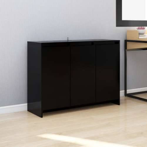 Komoda crna 102 x 33 x 75 cm od konstruiranog drva - Crna 1 Cijena