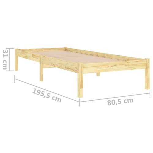 Okvir za krevet od masivnog drva 75 x 190 cm jednokrevetni Cijena