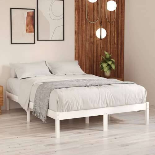 Okvir za krevet masivno drvo bijeli 120x190 cm mali bračni Cijena