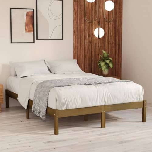 Okvir za krevet boja meda drveni 120 x 190 cm mali bračni Cijena