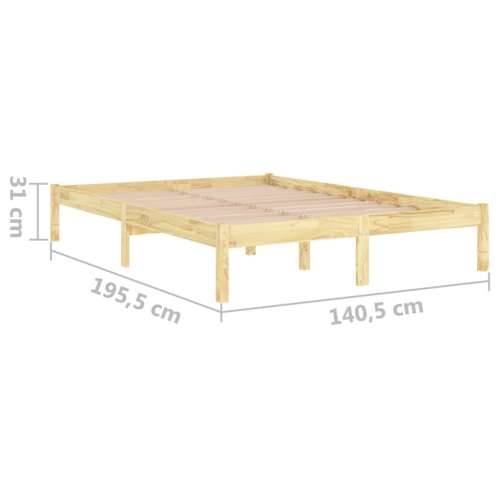 Okvir za krevet od masivnog drva 135 x 190 cm bračni Cijena