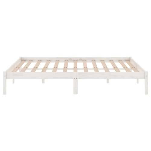 Okvir za krevet od masivne borovine bijeli 140 x 190 cm - Bijela 140 x 190 cm Cijena
