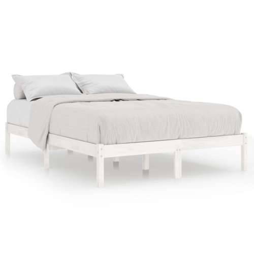 Okvir za krevet od masivne borovine bijeli 150 x 200 cm king Cijena