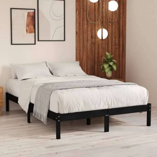 Okvir za krevet od masivne borovine crni 200 x 200 cm Cijena
