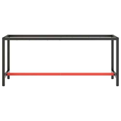 Okvir za radni stol mat crni i mat crveni 190x50x79 cm metalni - 190 x 50 x 79 cm 1 s 1 šipkom Cijena