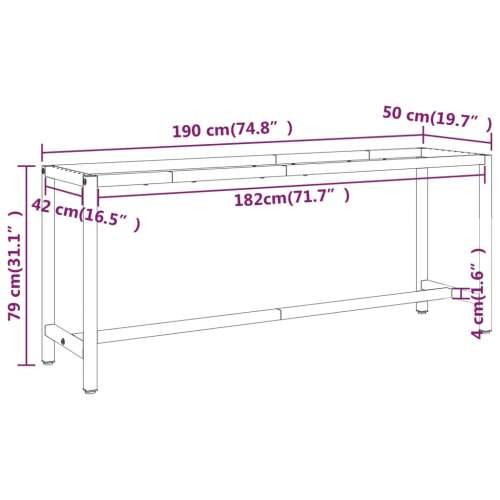 Okvir za radni stol mat crni i mat crveni 190x50x79 cm metalni - 190 x 50 x 79 cm 1 s 1 šipkom Cijena
