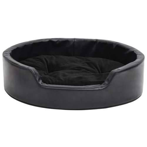Krevet za pse crni 69 x 59 x 19 cm od pliša i umjetne kože Cijena