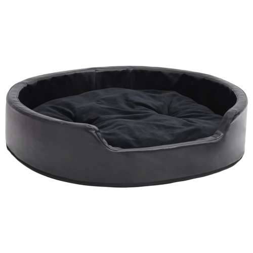 Krevet za pse crni 79 x 70 x 19 cm od pliša i umjetne kože - Crna 79 x 70 x 19 cm Cijena